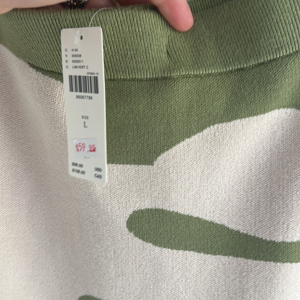 Anthropologie Green and Cream Midi Skirt - Picture 4 of 9